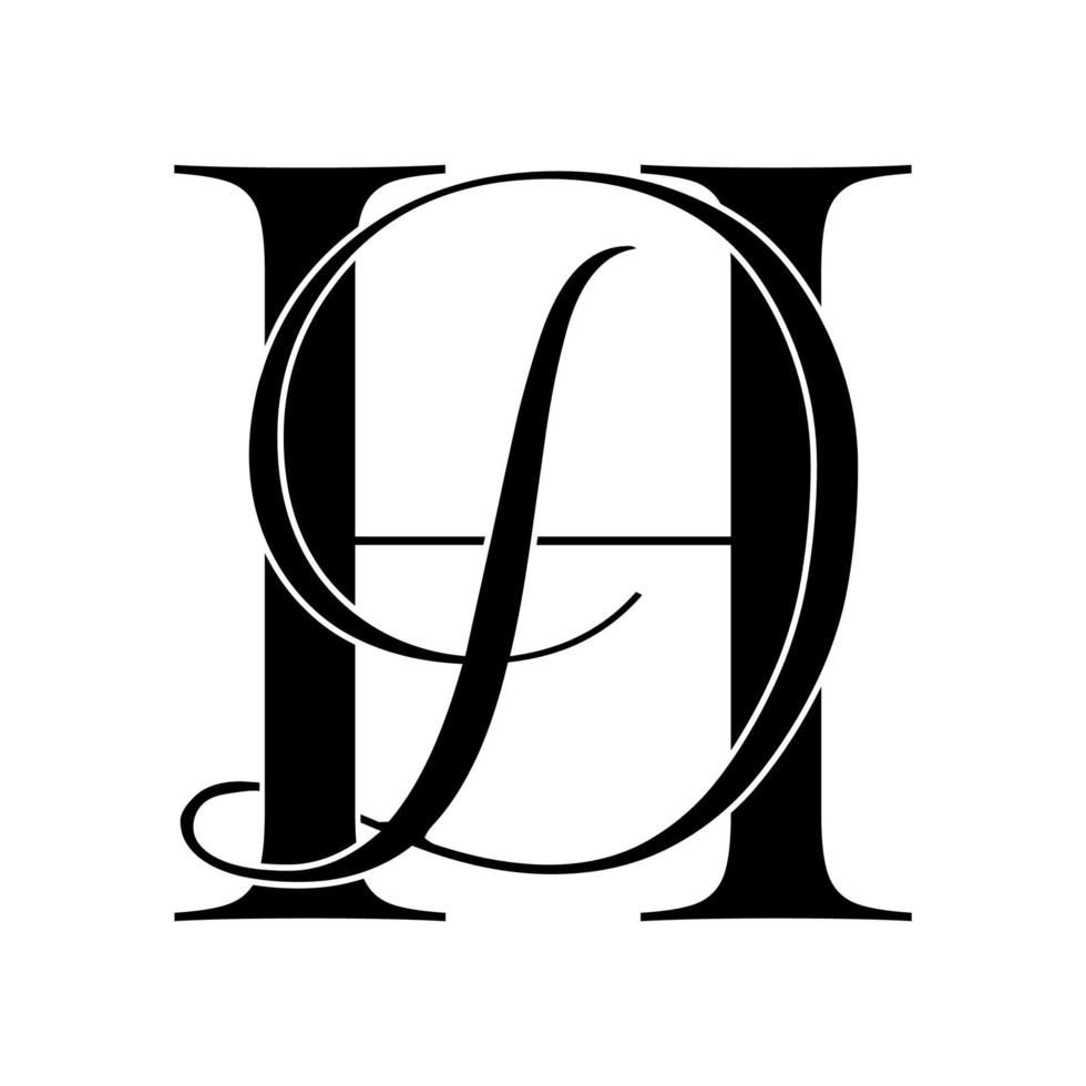 hd ,dh, monogram logo. Calligraphic signature icon. Wedding Logo Monogram. modern monogram symbol. Couples logo for wedding vector