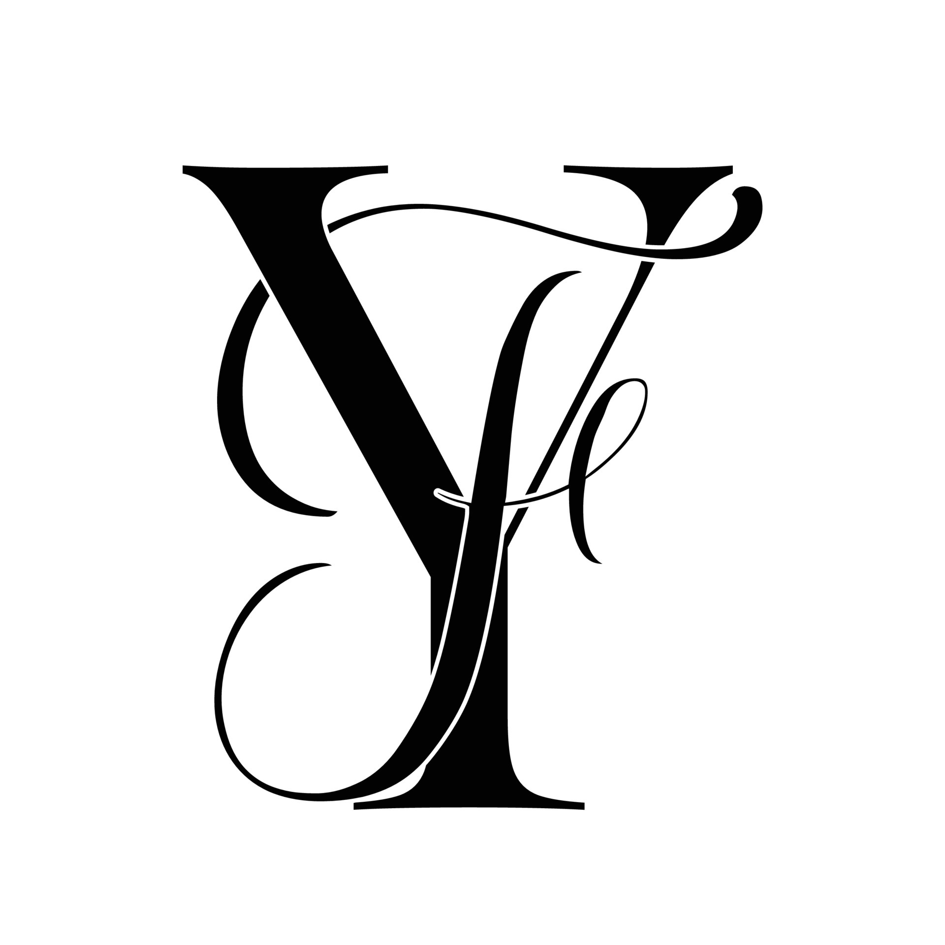 yf ,fy, monogram logo. Calligraphic signature icon. Wedding Logo ...