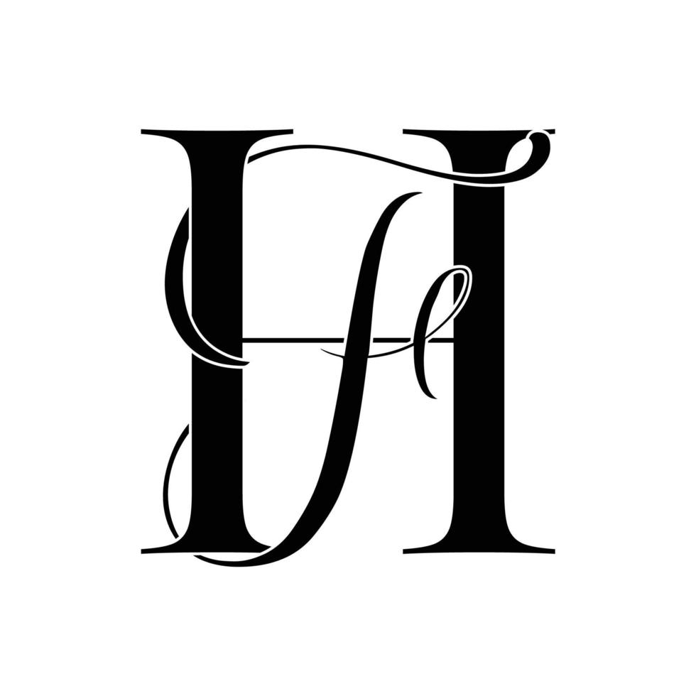 hf ,fh, monogram logo. Calligraphic signature icon. Wedding Logo Monogram. modern monogram symbol. Couples logo for wedding vector