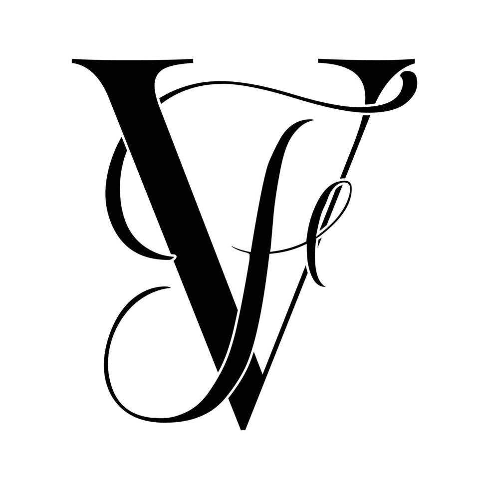 vf, fv, logotipo de monograma. icono de firma caligráfica. monograma del logotipo de la boda. símbolo de monograma moderno. logotipo de parejas para la boda vector