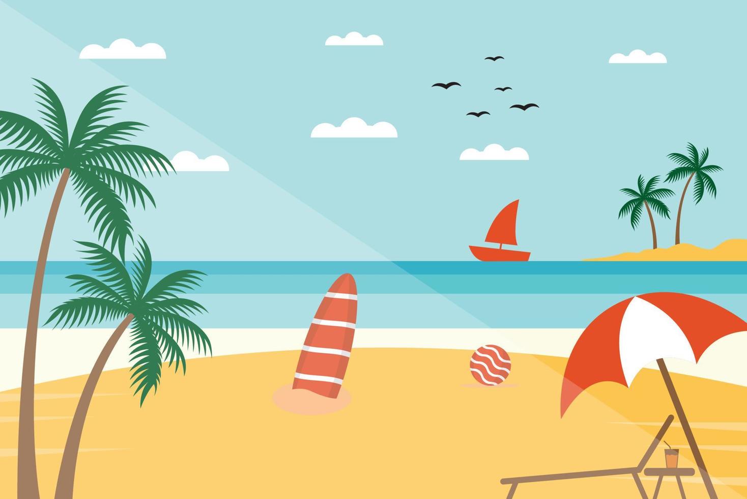 Summer sea-beach illustration vector
