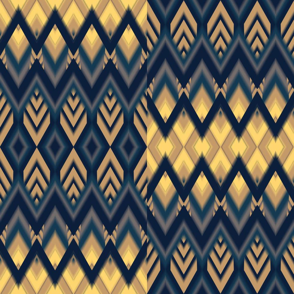 El patrón de tela nativa sin costuras 2 en 1 diseñado a partir de formas geométricas lo usa como fondo, patrón de camisa y para hacer patrones en las cosas. vector