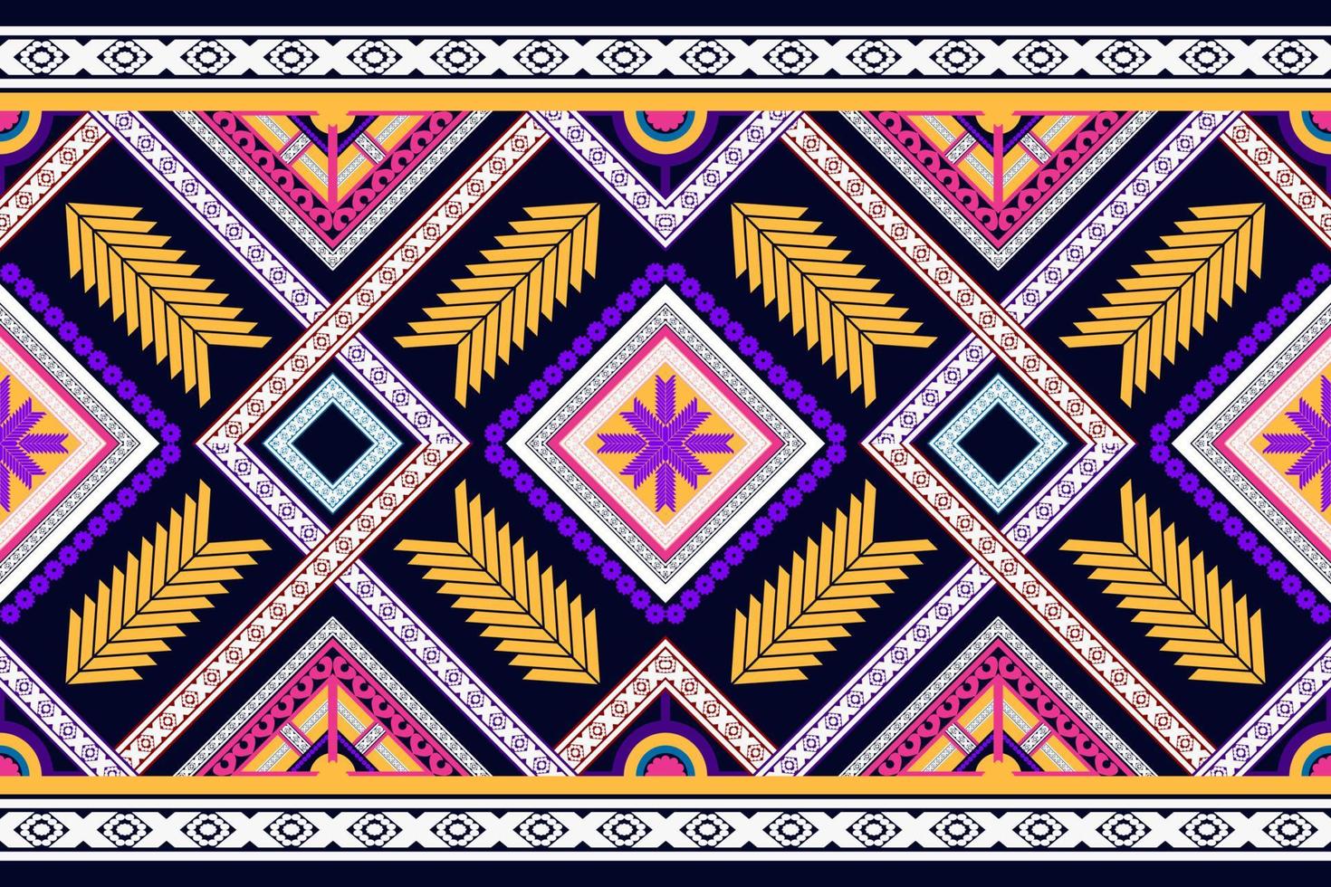 Traditional Oriental Ethnic Geometric Pattern Design for Background Carpet Wallpaper Clothing Batik Retro Style Embroidery Illustration. vector