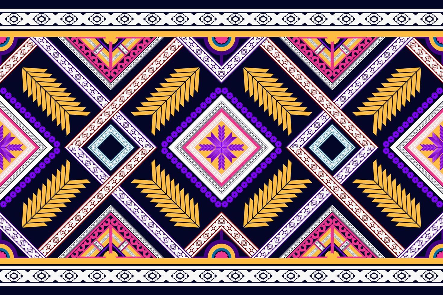 Traditional Oriental Ethnic Geometric Pattern Design for Background Carpet Wallpaper Clothing Batik Retro Style Embroidery Illustration. vector