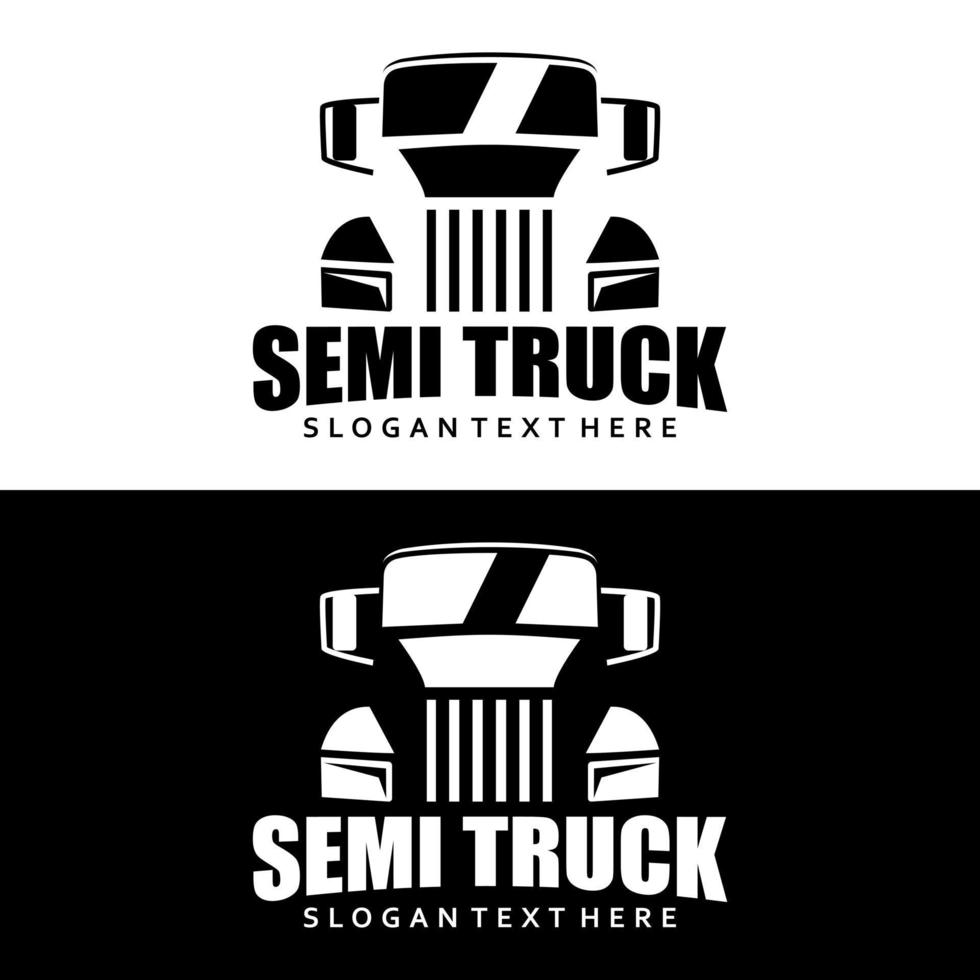semi truck logo design vector