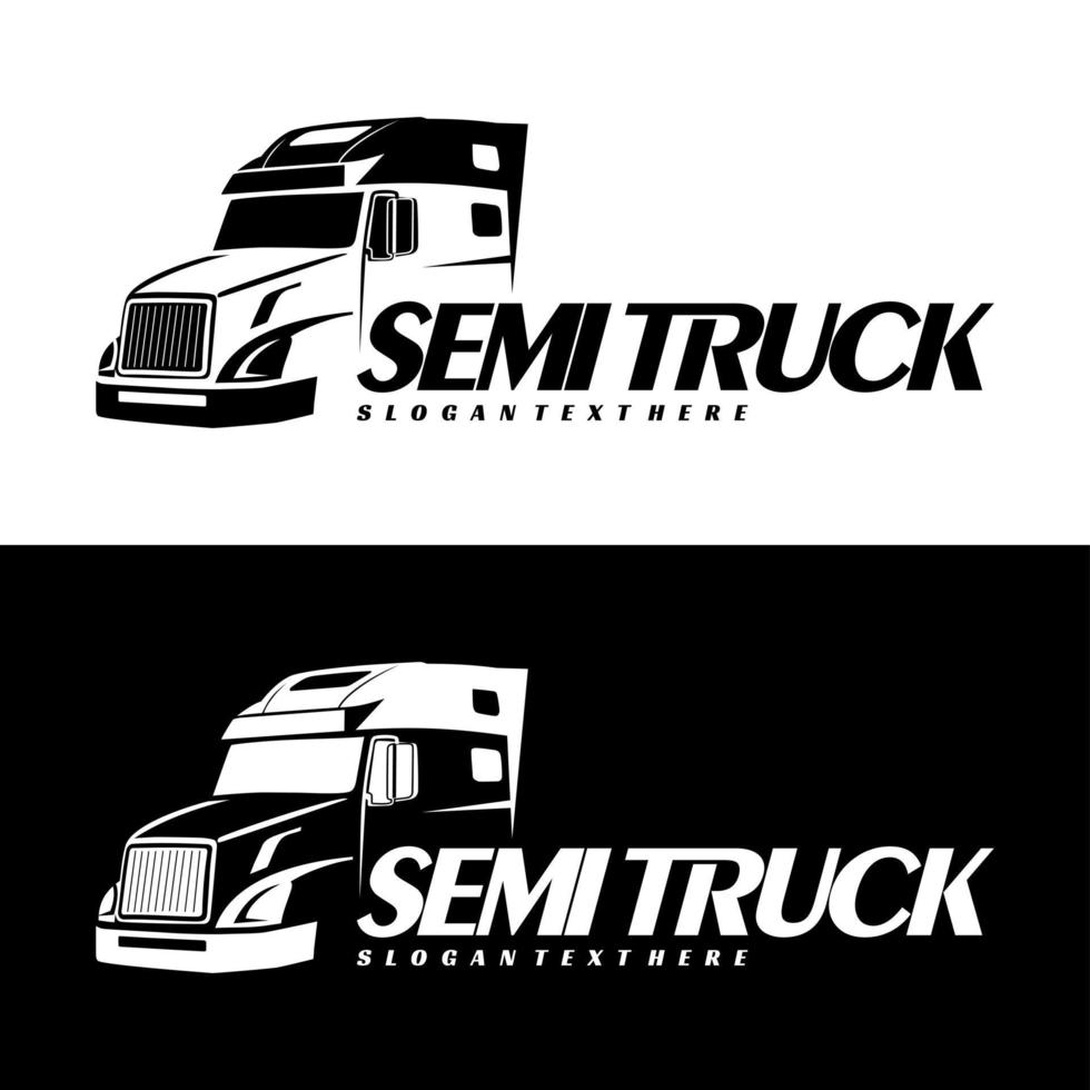 semi truck logo design vector
