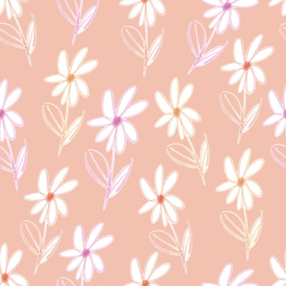 seamless colourful daisy flower pattern background , greeting card vector
