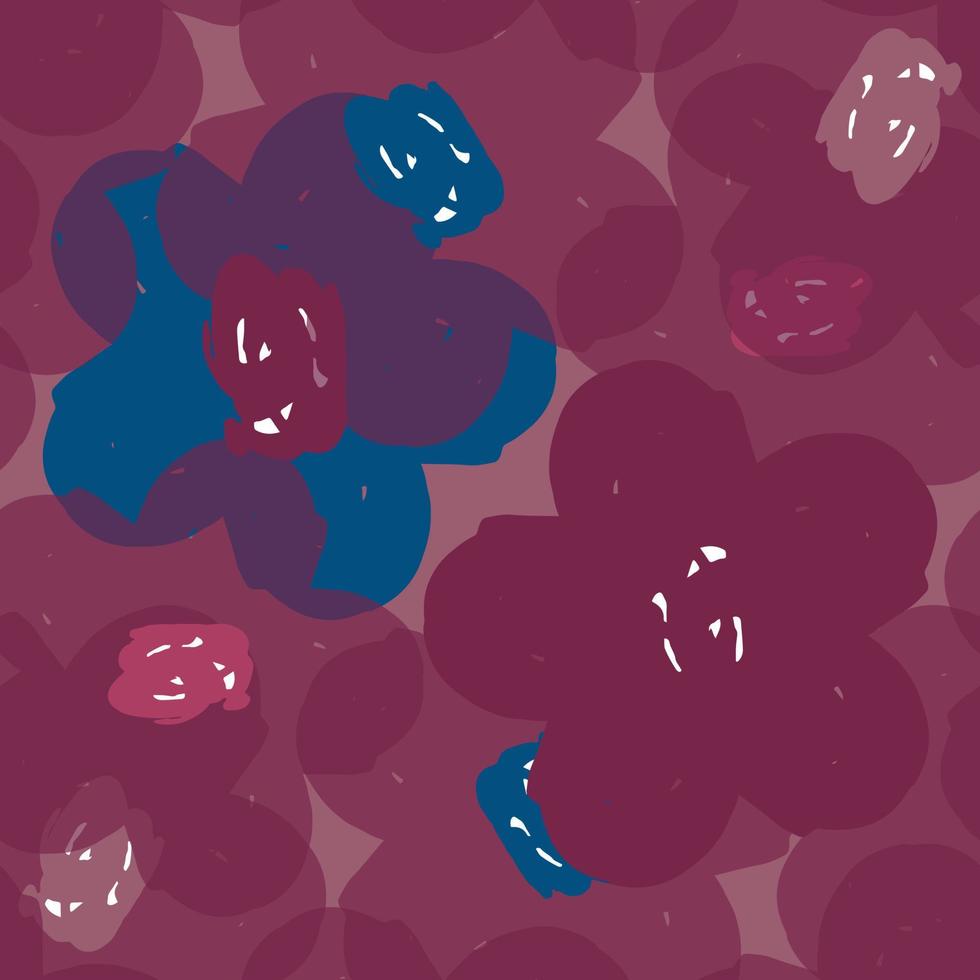 pintura rosa transparente dibujar a mano patrón de flores de fondo vector