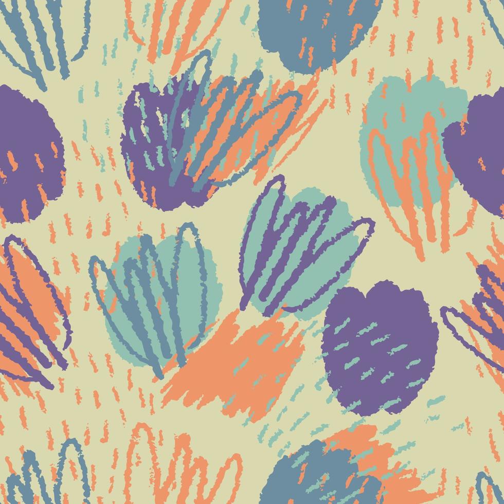 seamless mixed tulips flower pattern background vector