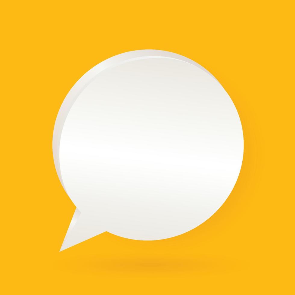3d yellow speech bubble chat icon collection poster and sticker concept Banner vector