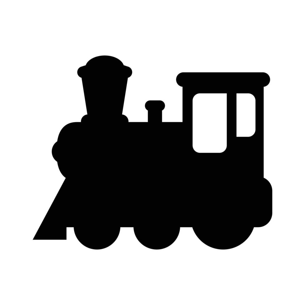 Train icon, old locomotive silhouette, symbol sign vector illustration