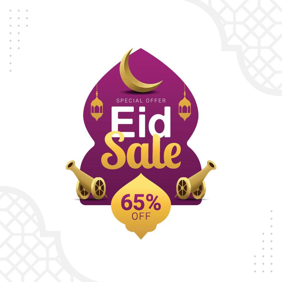 Eid sale label banner sticker badge template design promotion vector