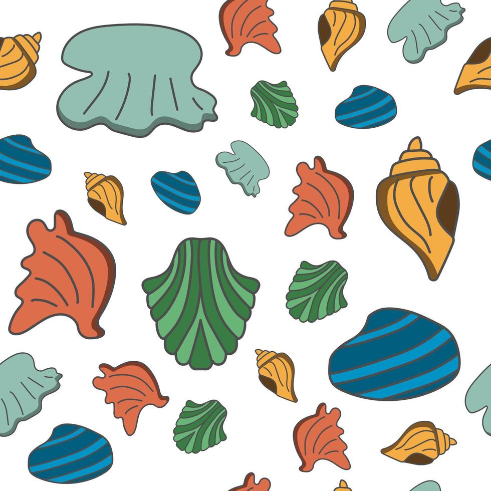 colorful shell seamless pattern perfect for background or wallpaper vector