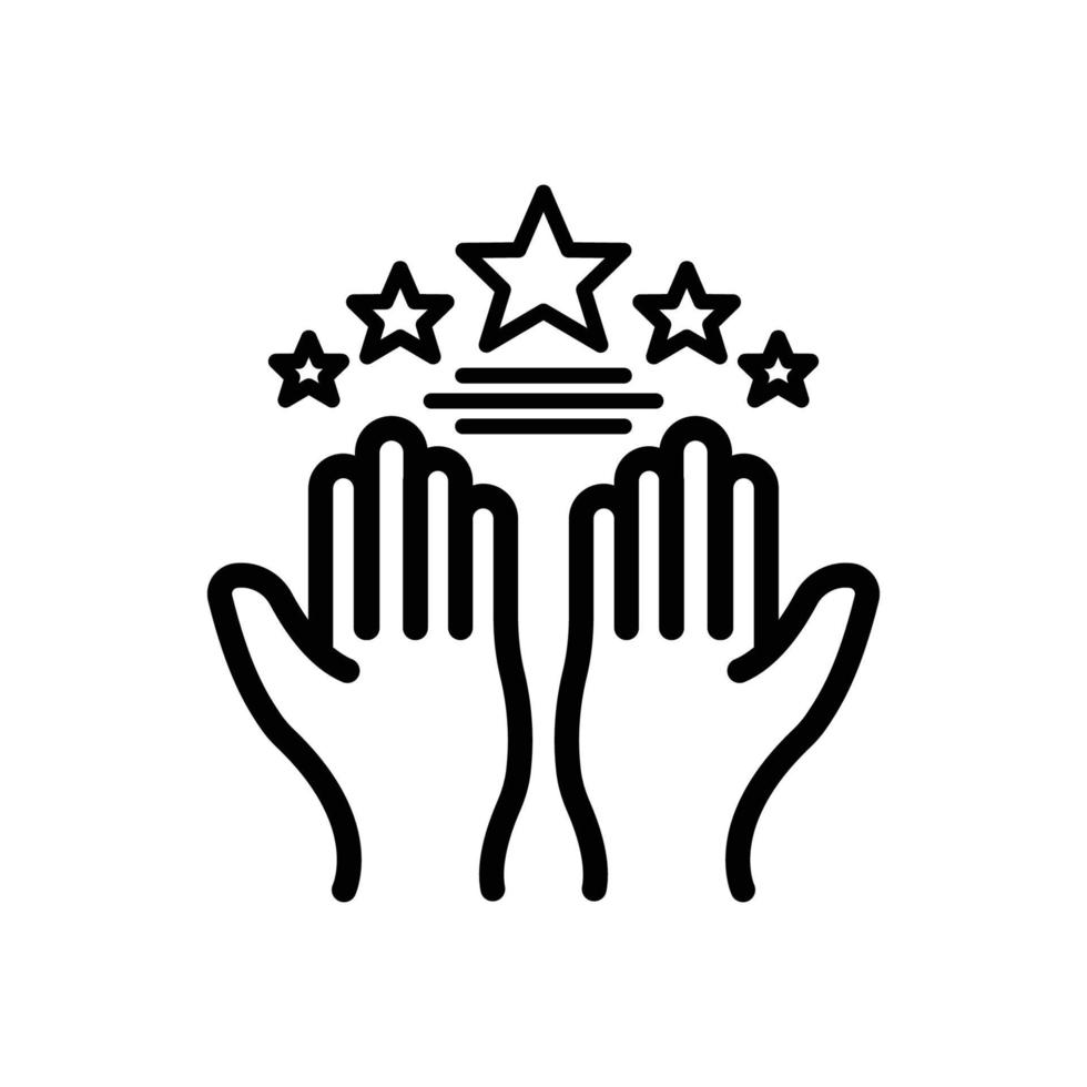 Hand icon with star. suitable for favorite symbol, featured, best. line icon style. simple design editable. Design template vector