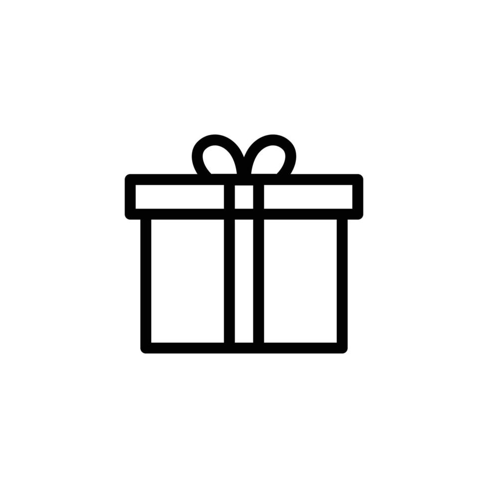 Gift box icon. suitable for gift symbol, affection. line icon style. simple design editable. Design template vector