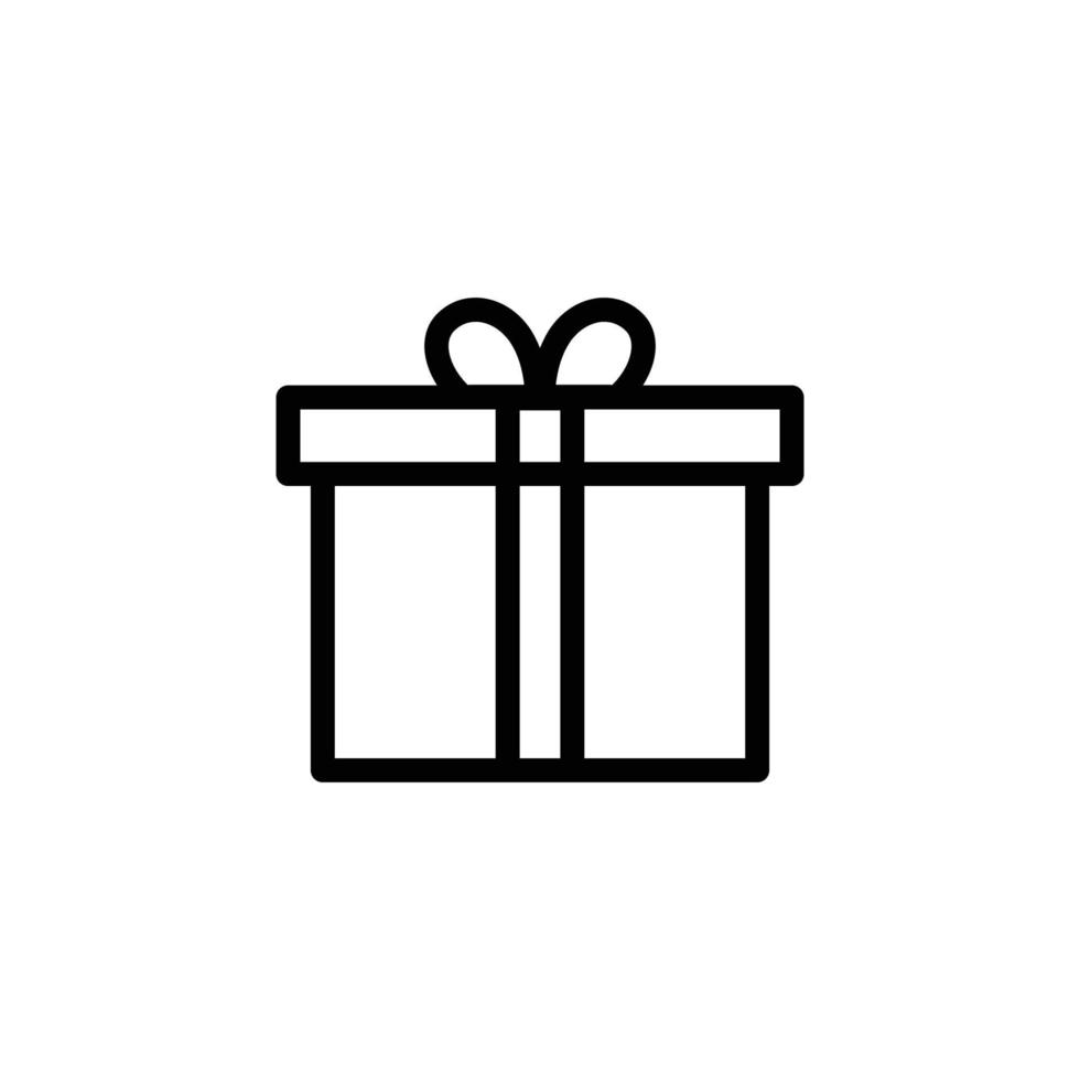 Gift box icon. suitable for gift symbol, affection. line icon style. simple design editable. Design template vector