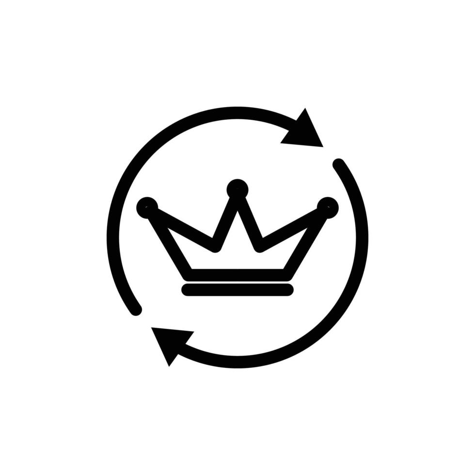 icono de corona con círculo. adecuado para símbolo de poder, legitimidad, inmortalidad, gloria, prosperidad, gloria. estilo de icono de línea. diseño simple editable. vector de plantilla de diseño