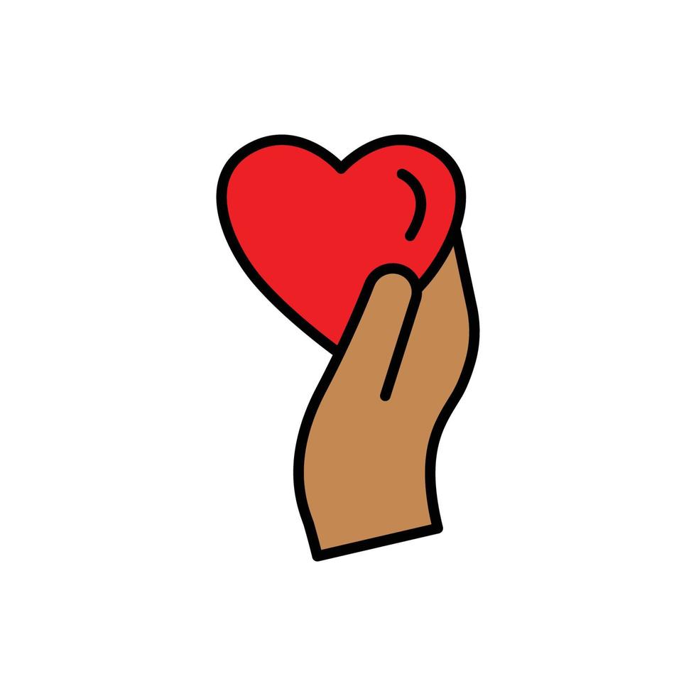 Hand lineal color icon with heart. the icon can be used for application icon, web icon, infographic. Design template vector