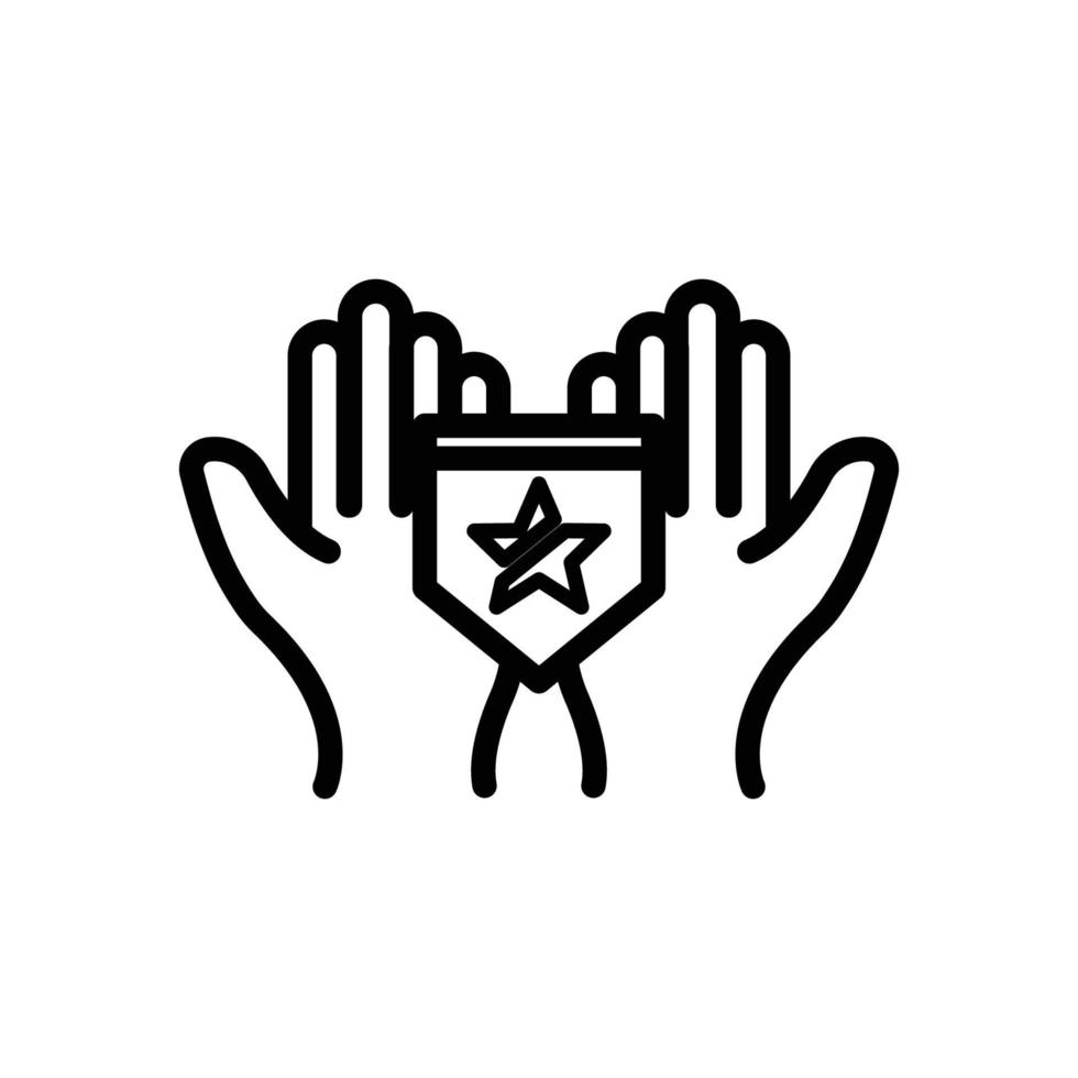 Hand icon with star. suitable for favorite symbol, featured, best. line icon style. simple design editable. Design template vector