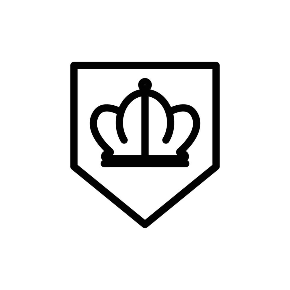 Crown icon with pentagon. suitable for power symbol, legitimacy, immortality, glory, prosperity, glory. line icon style. simple design editable. Design template vector