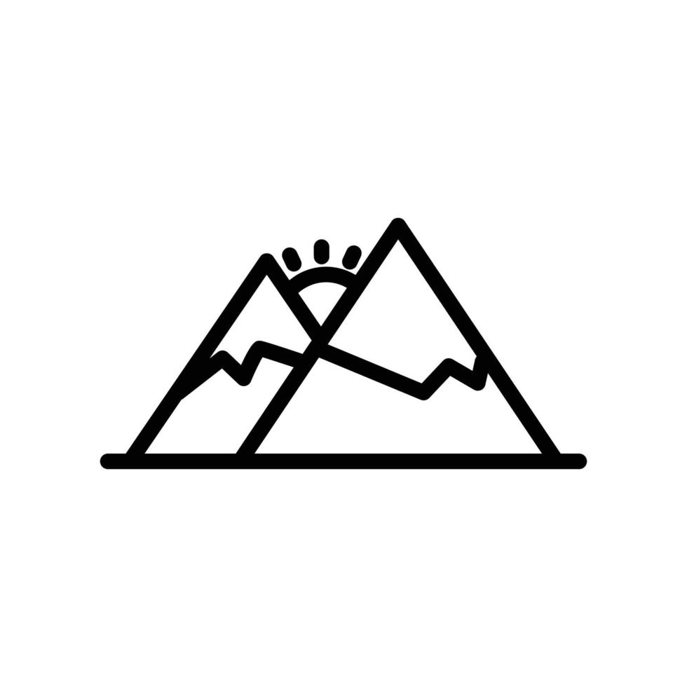 Mountain icon. line icon style. simple design editable. Simple symbol illustration. Design template vector