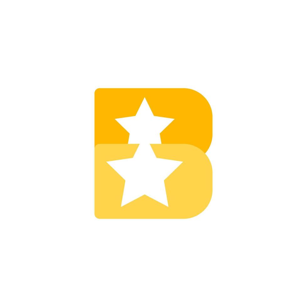 Modern simplicity star logo with letter b. Star concept logo design template with letter B. vector illustration eps10