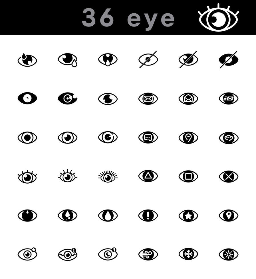 36 modern eye icons set. Creative eye icon in modern line style for