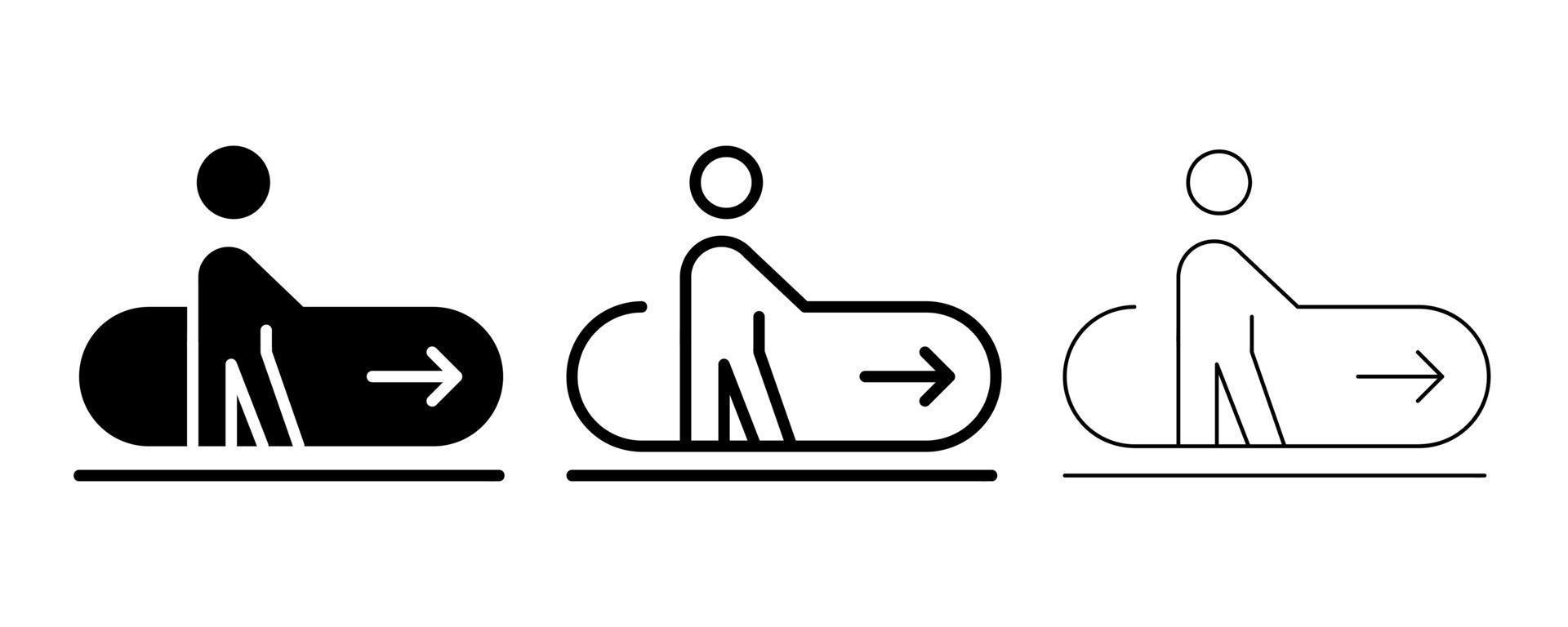 Escalator tapes icon symbol. Such icons reciprocating horizontal ladder icon Editable line and silhouette design. Logo, web design. vector