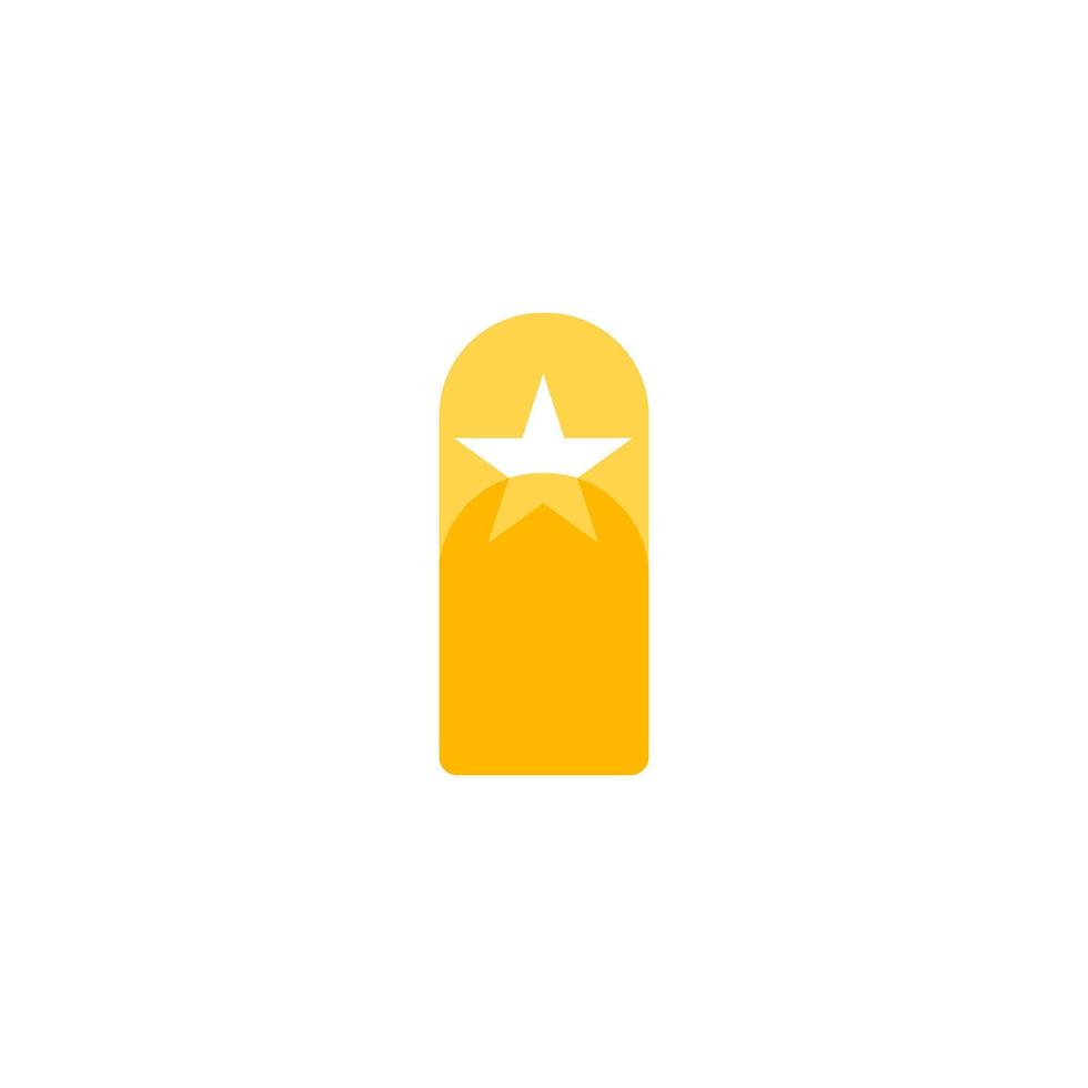 Modern simplicity star logo with letter i. Star concept logo design template with letter I. vector illustration eps10