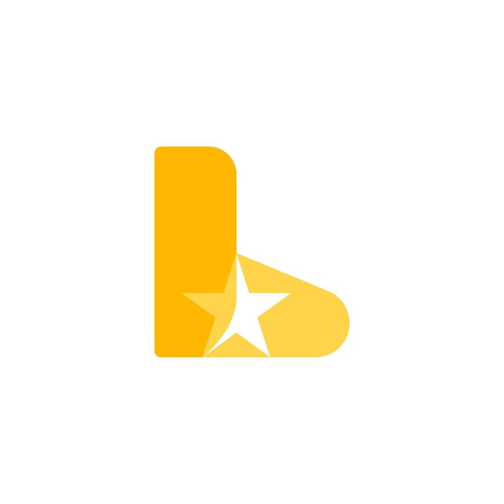logotipo de estrella de simplicidad moderna con letra l. plantilla de diseño de logotipo de concepto estrella con letra l. ilustración vectorial eps10 vector