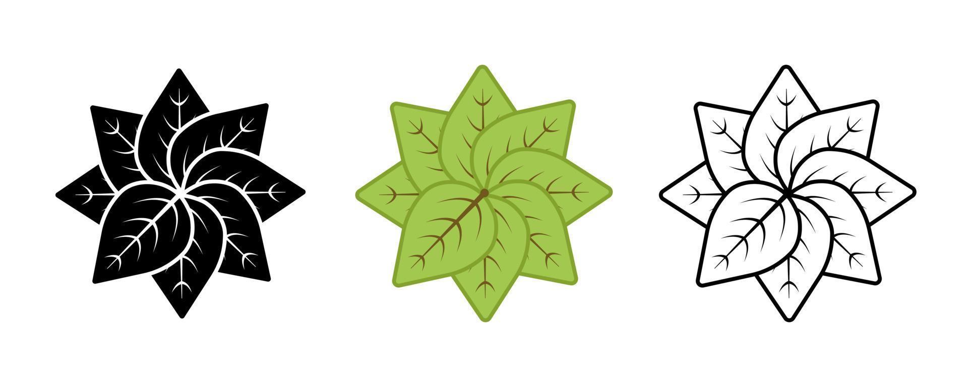 conjunto de iconos vectoriales de hierbas con forma geométrica y ramas simples. contiene símbolos como planta, hoja. trazo editable. conjunto de iconos lineales de color y silueta. vector