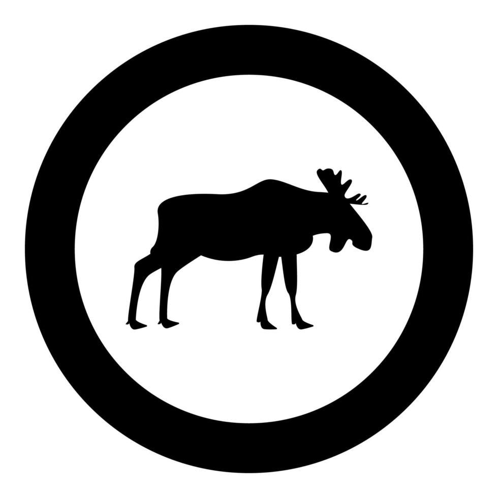 Moose elt icon black color in circle round vector
