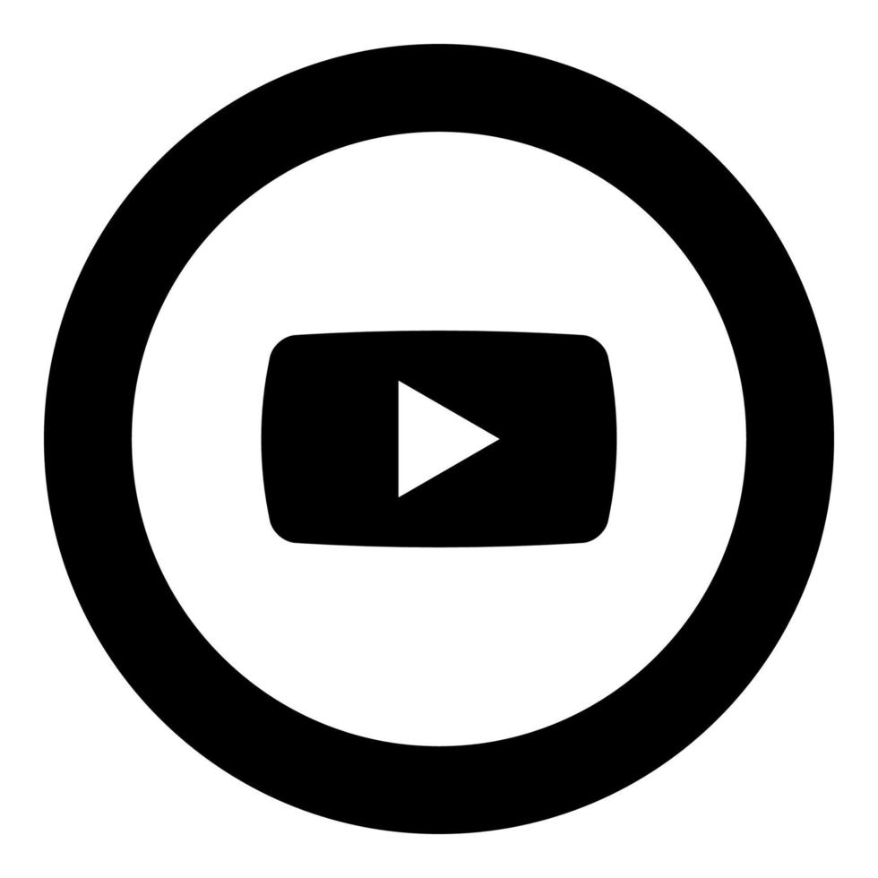 Play button icon black color in round circle vector