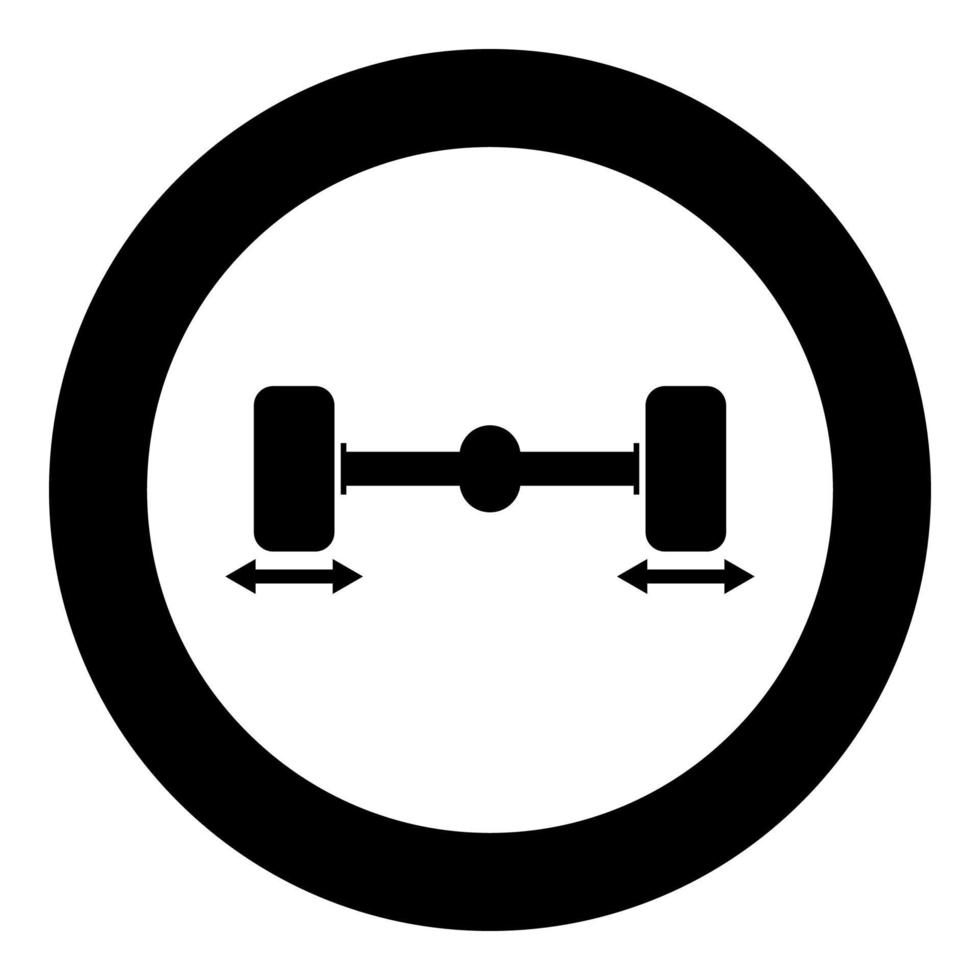 Fix car wheels Computer wheel balancer icon black color illustration in circle round vector