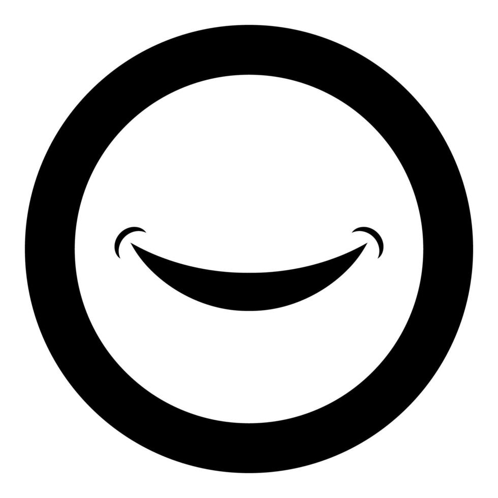 Smile Smlie doodle icon in circle round black color vector illustration flat style image