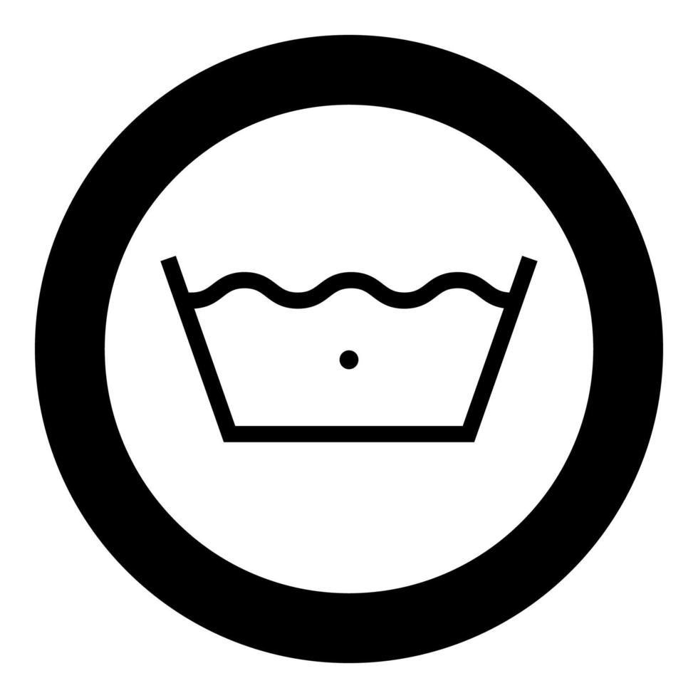 Wash in cold water Clothes care symbols Washing concept Laundry sign icon in circle round black color vector illustration flat style image