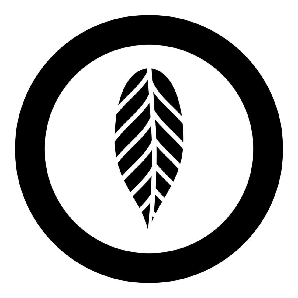Leaf cacao bob icon in circle round black color vector illustration flat style image