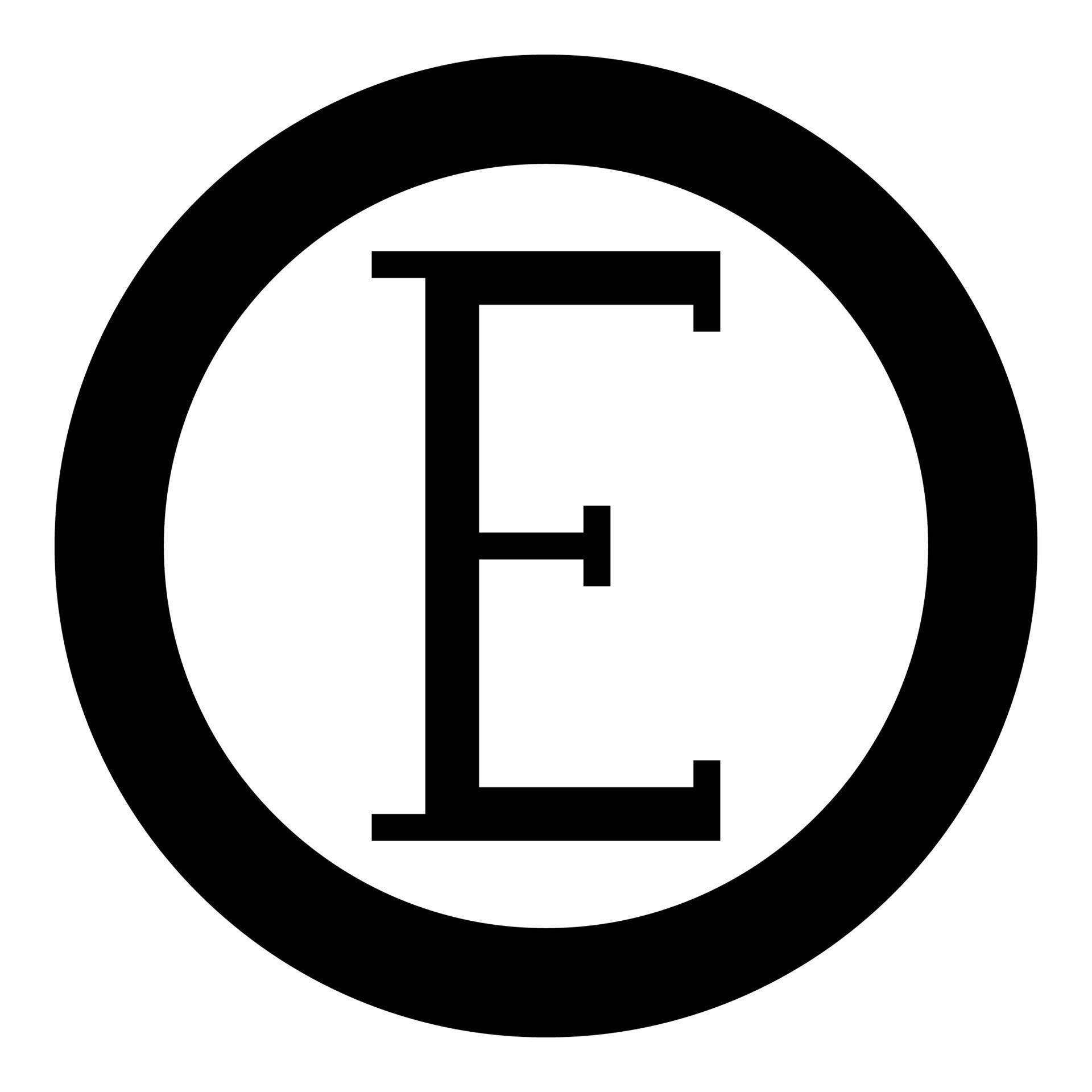 Epsilon greek symbol capital letter uppercase font icon in circle round