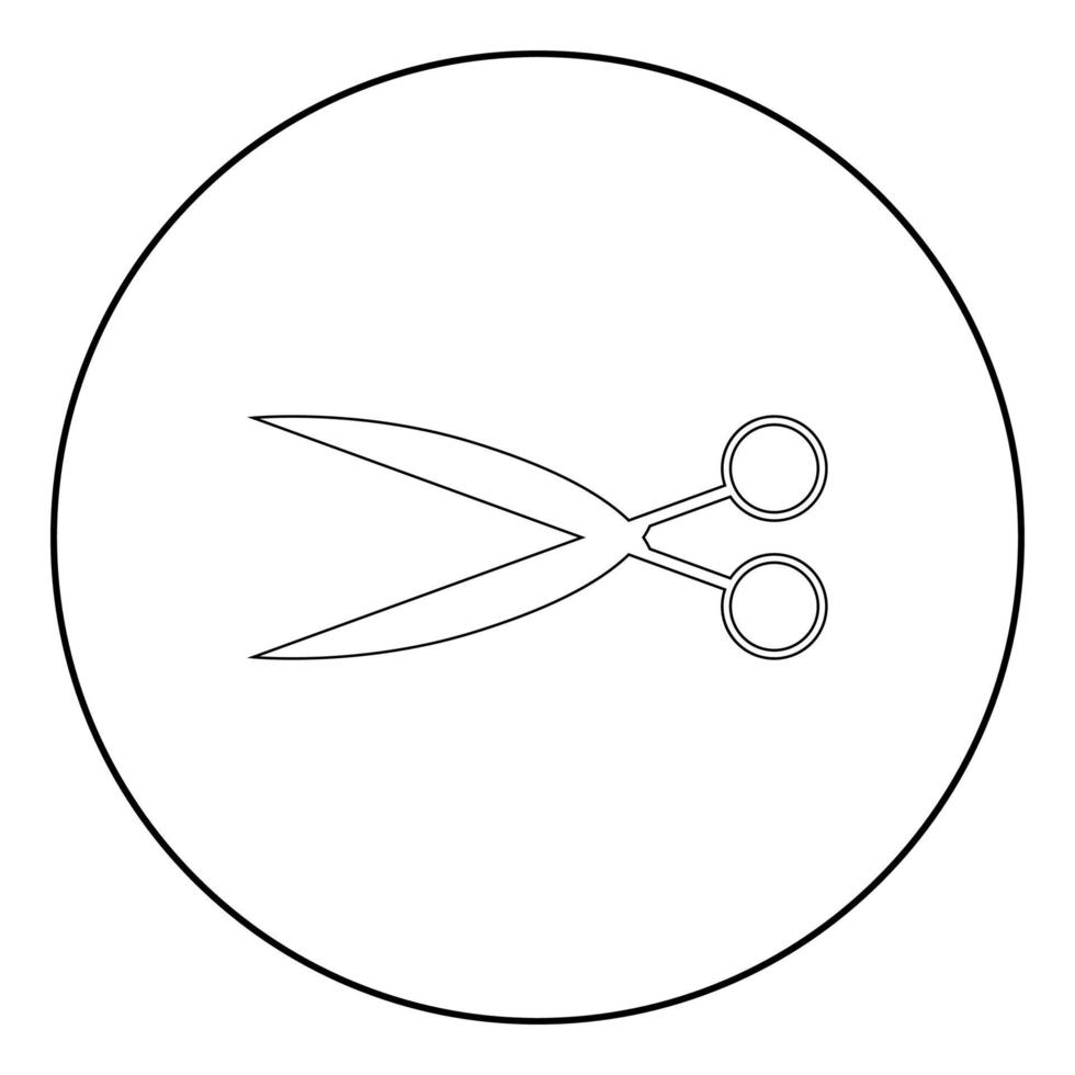 Scissors the black color icon in circle or round vector