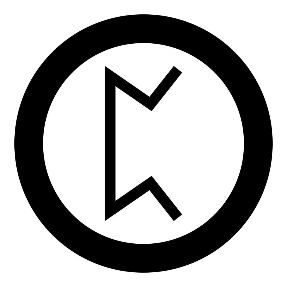 Perth rune pertho pear hidden game symbol icon black color vector in circle round illustration flat style image