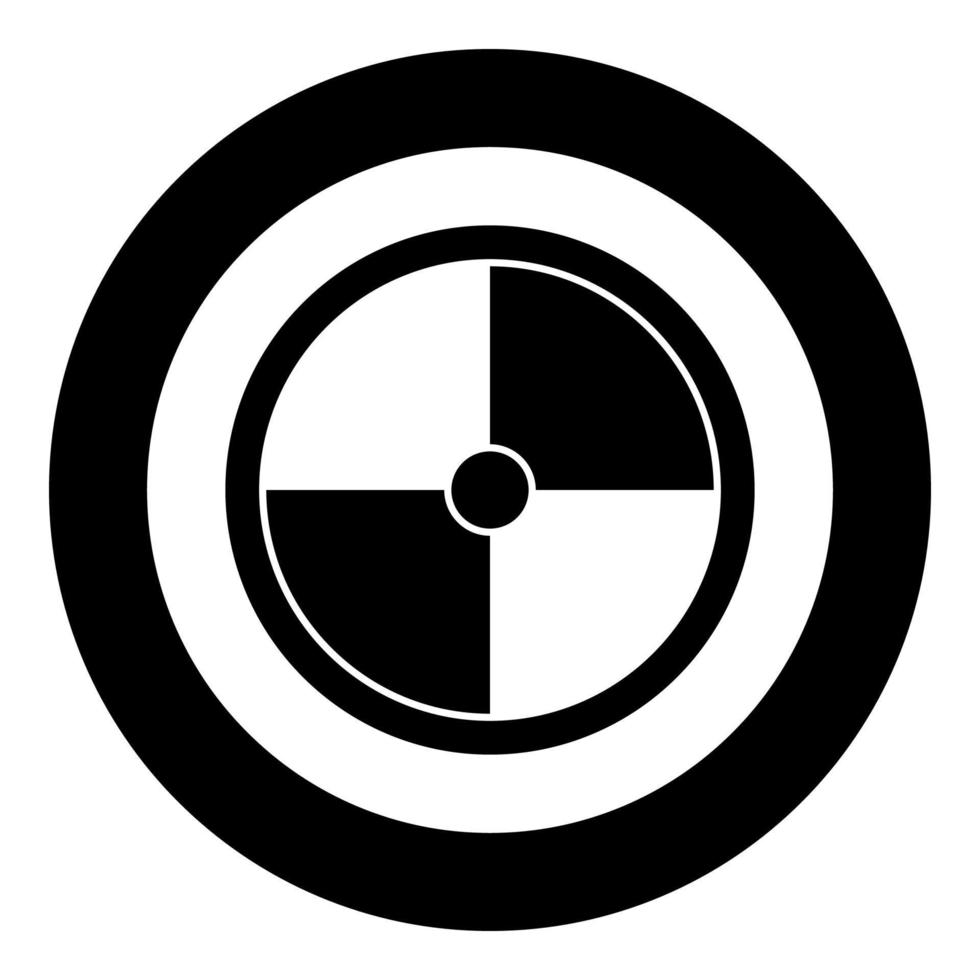 Viking shield icon black color vector in circle round illustration flat style image