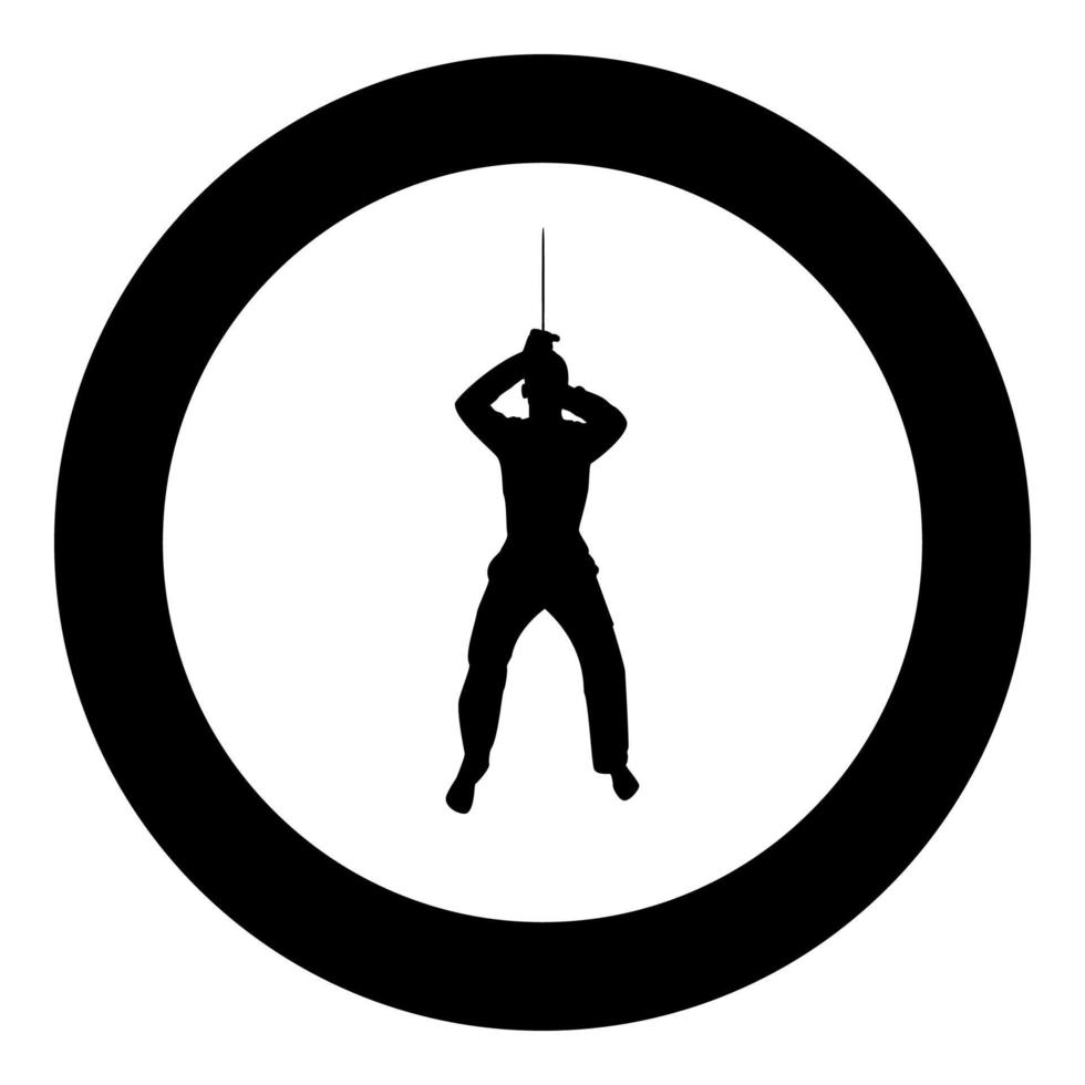 Man with sword machete from above Cold weapons in hand military man Soldier Serviceman in positions Hunter with knife Fight poses Strong defender Warrior concept Weaponry Stand silhouette in circle vector