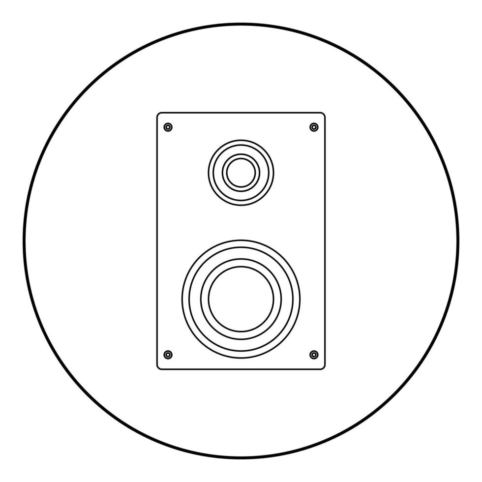 Loud speaker icon black color in circle vector