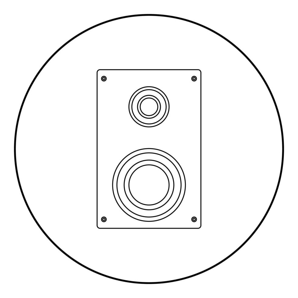 Loud speaker icon black color in circle vector