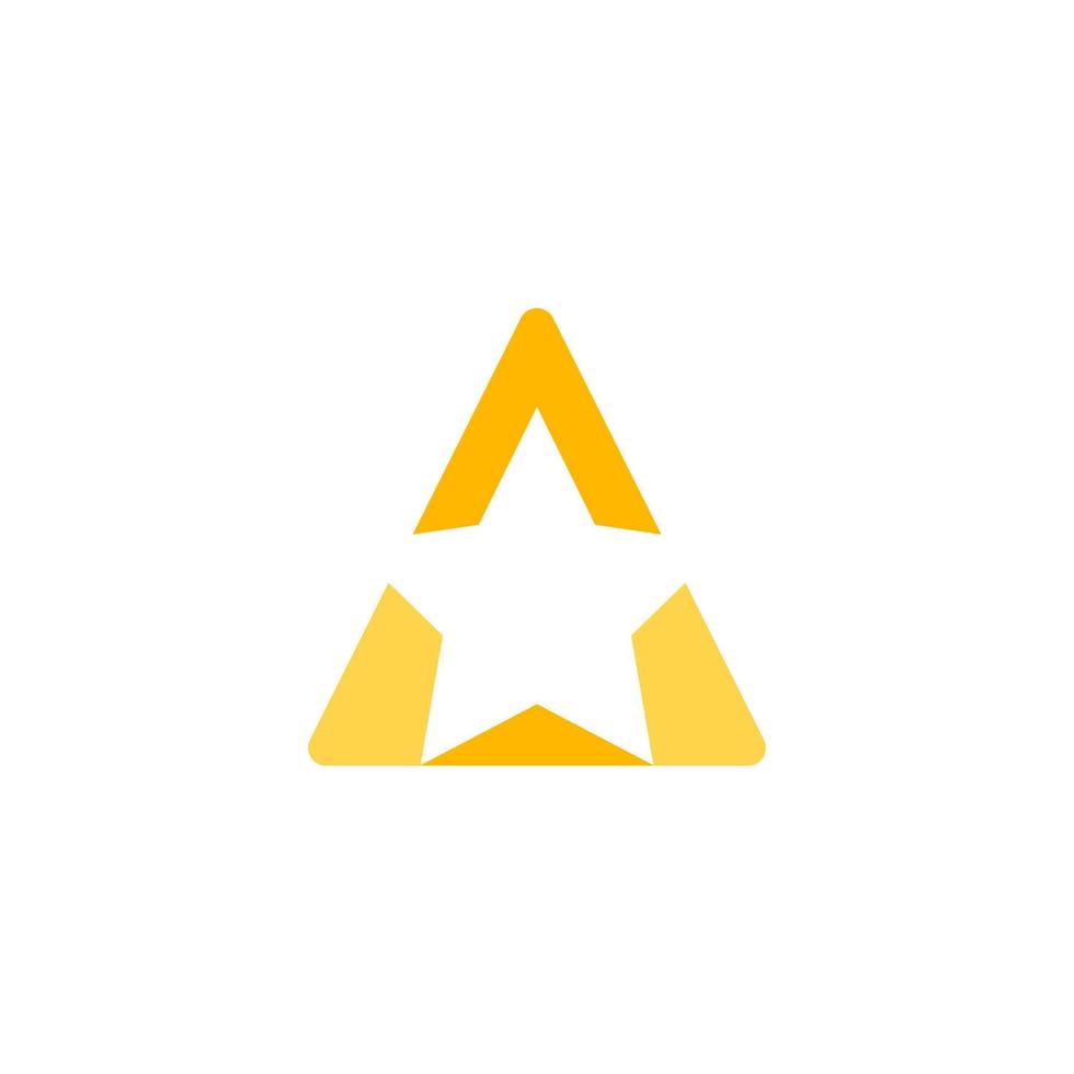 logotipo de estrella de simplicidad moderna con letra a. plantilla de diseño de logotipo de concepto estrella con letra a. ilustración vectorial eps10 vector