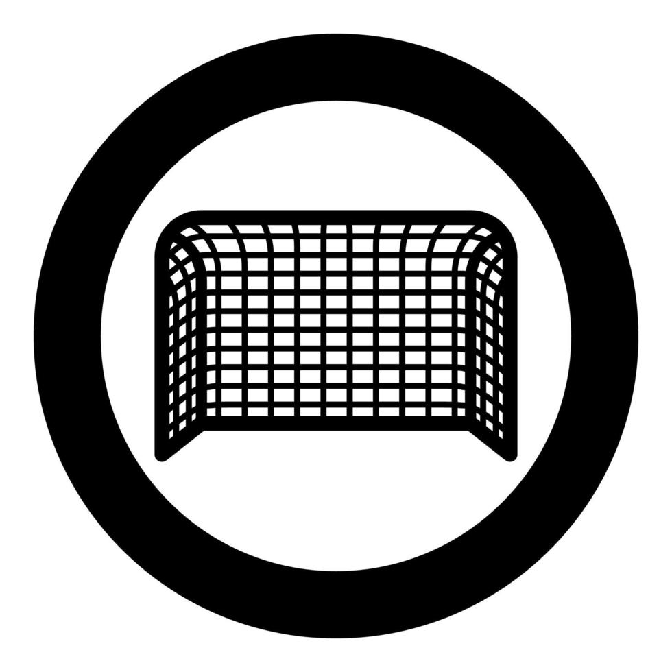 puerta de fútbol puerta de fútbol balonmano puerta concepto puntuación icono negro color ilustración en círculo vector