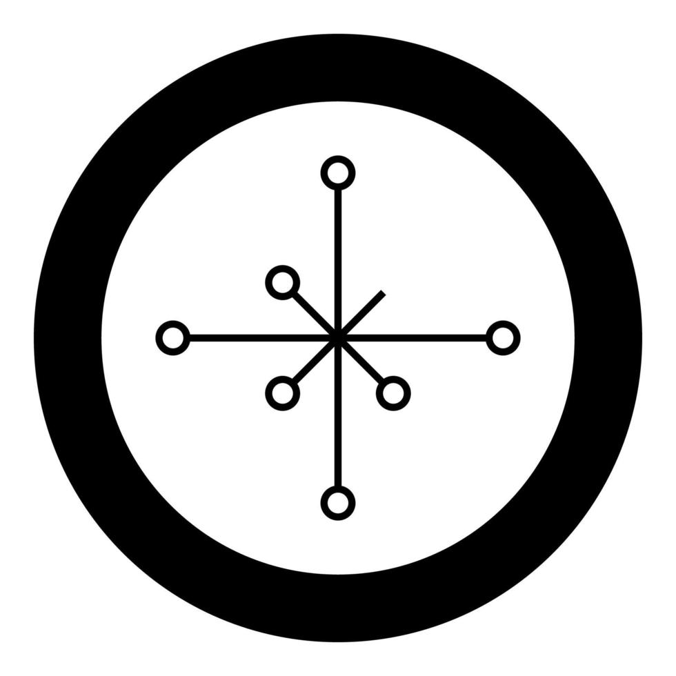 Helm of awe aegishjalmur or egishjalmur galdrastav icon black color vector in circle round illustration flat style image
