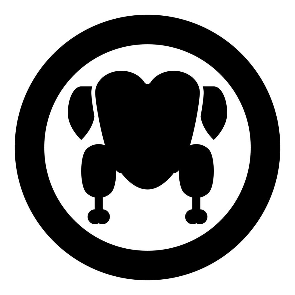 Chicken carcass raw Broiler meat Turkey food Hen farm product icon in circle round black color vector illustration flat style image