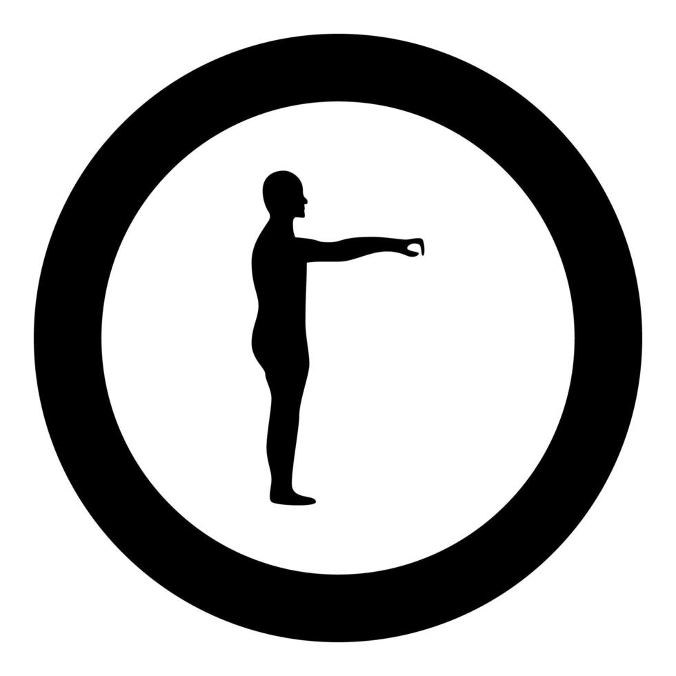 Zombie icon black color in circle round vector