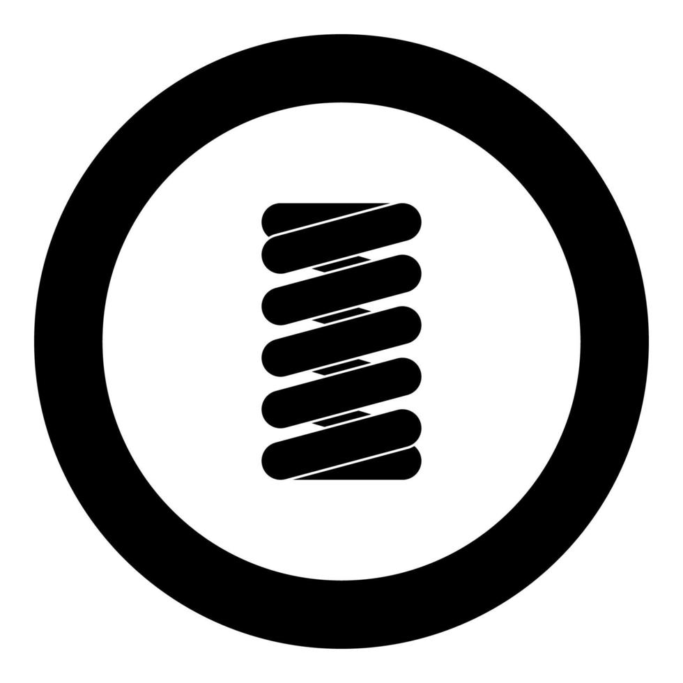 Spring coil icon black color in round circle vector